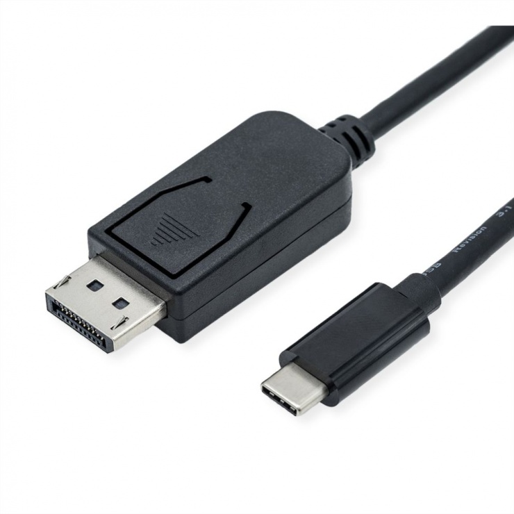 Imagine Cablu Type C la DisplayPort 8K60Hz T-T 3m Negru, Roline 11.04.5837